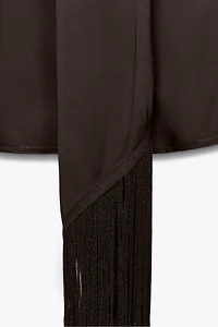 FRINGED SATIN EFFECT TOP