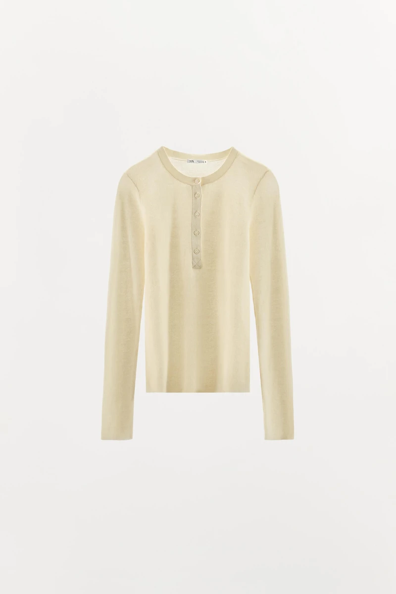 COTTON BUTTON T-SHIRT