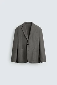 HERRINGBONE TEXTURED BLAZER