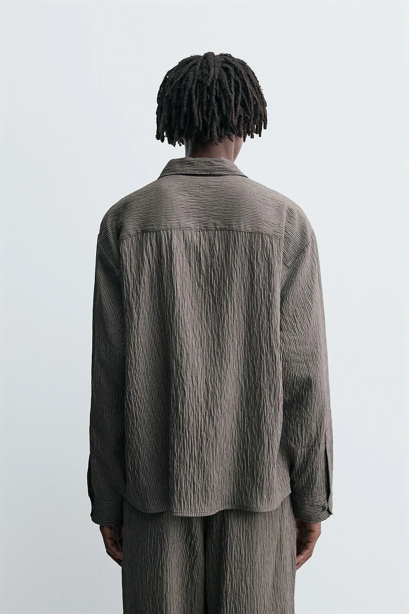 CHEMISE FLUIDE RAYURES EFFET FROISSÉ