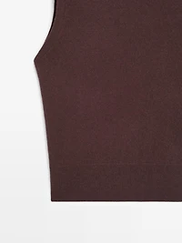 Veste sans manches en maille 100 % cachemire