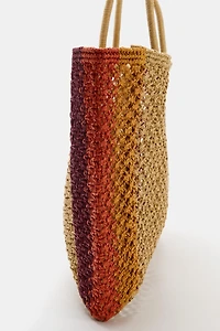 SAC SHOPPER EFFET TRESSÉ EN MATIÈRES VARIÉES
