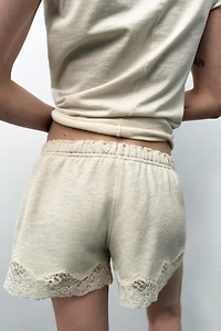 LACE COMBINATION SHORTS