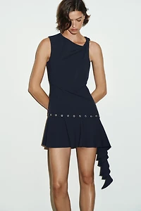 SHORT ASYMMETRIC STUDDED DRESS