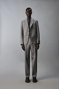 SLIM FIT STRUCTURED SUIT PANTS