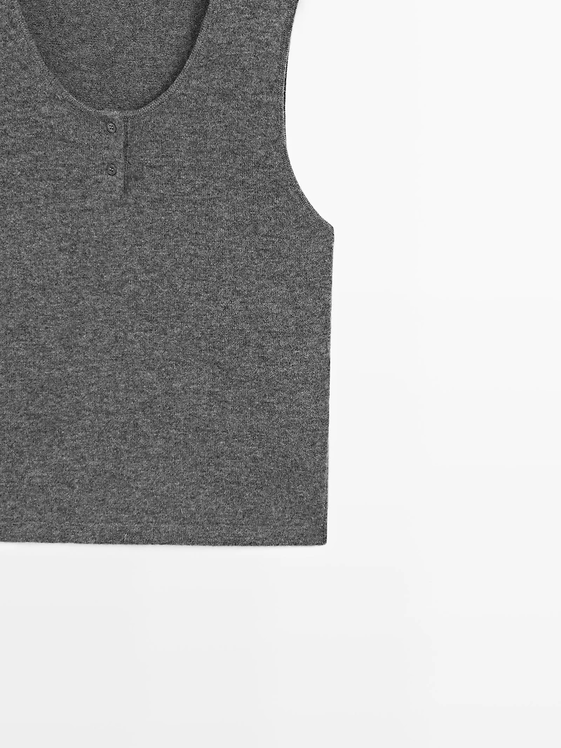 Knit top with button details