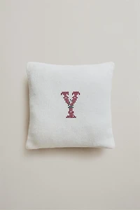 LETTER Y EMBROIDERED LINEN CUSHION