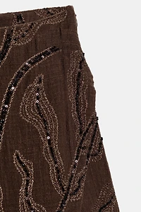JUPE-PANTALON CROISÉE À PAILLETTES