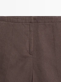 100% linen short Bermuda shorts