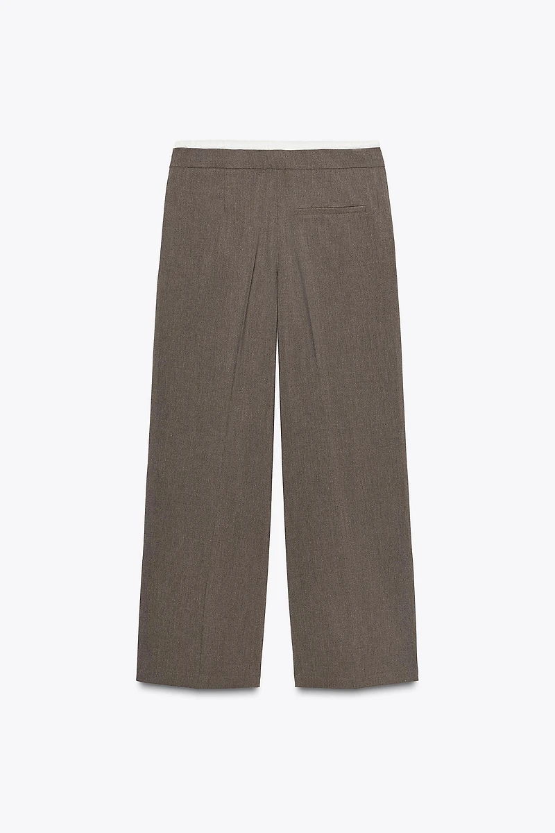 DOUBLE WAIST WIDE LEG PANTS