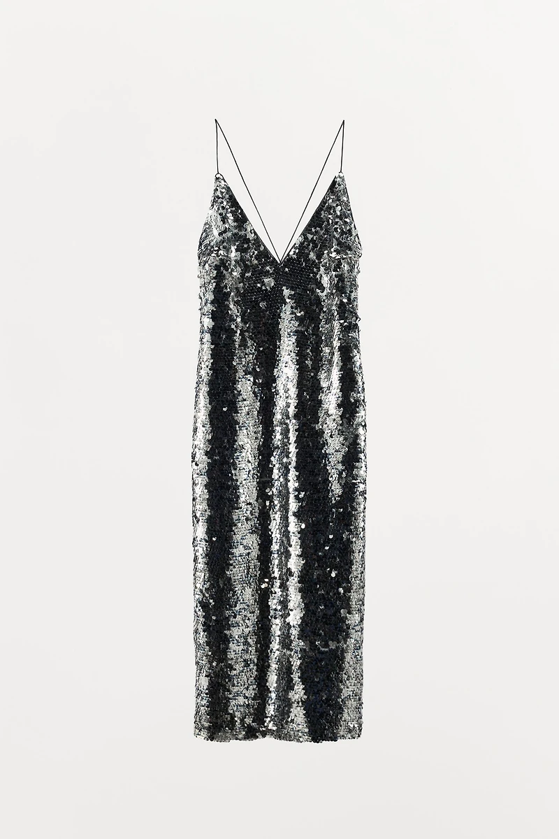 ANIMAL PRINT SEQUIN DRESS