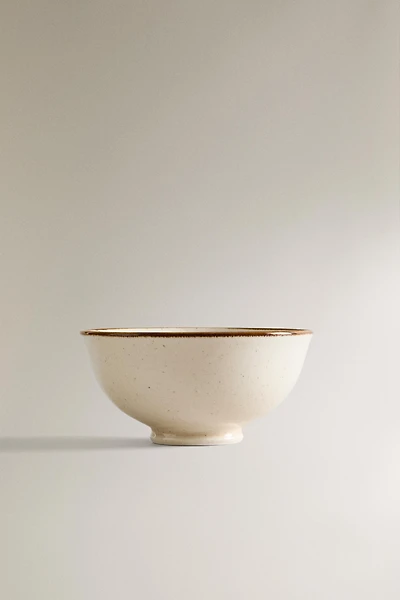 PORCELAIN MINI BOWL WITH ANTIQUE FINISH RIM