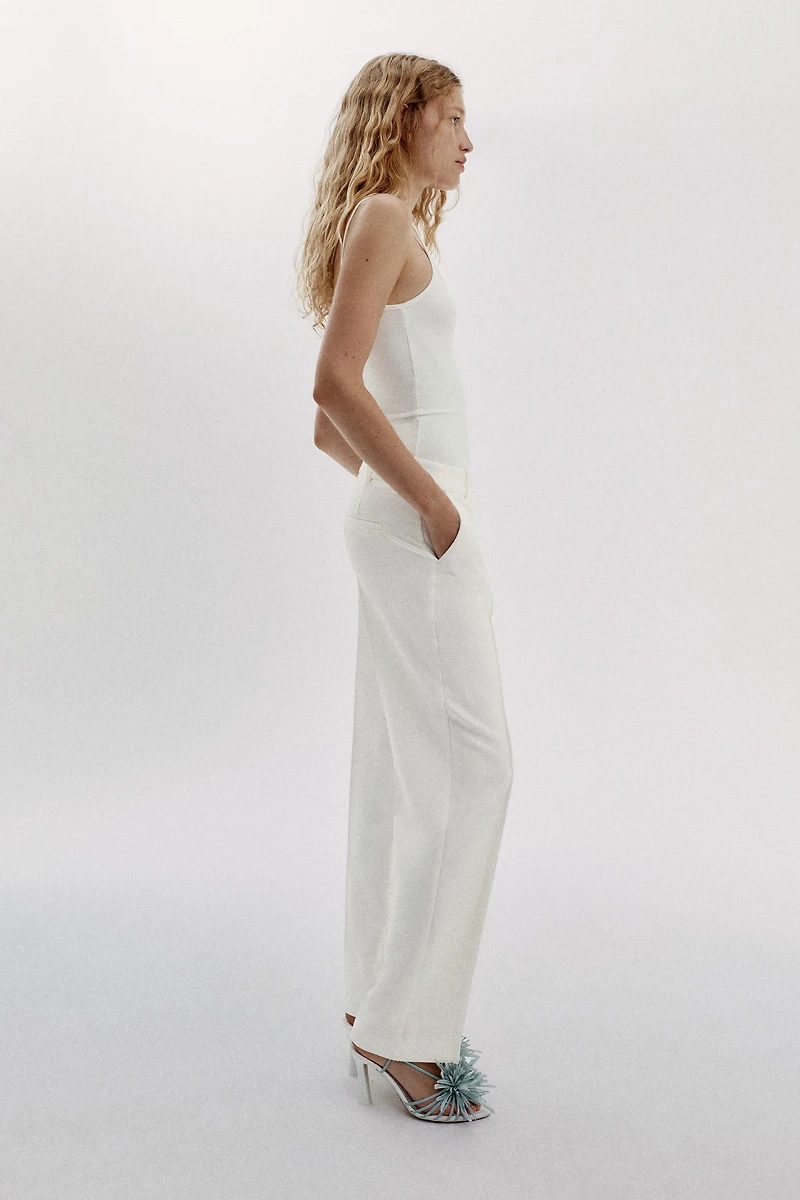 STRAIGHT LEG BUTTON TROUSERS