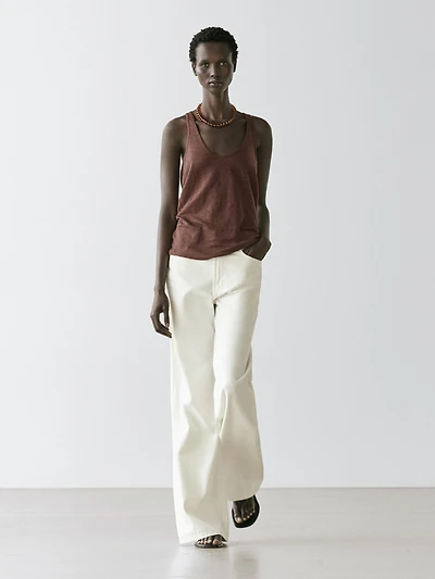 100% linen strappy top