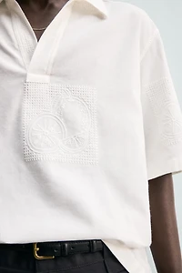 EMBROIDERED FRUIT POLO SHIRT