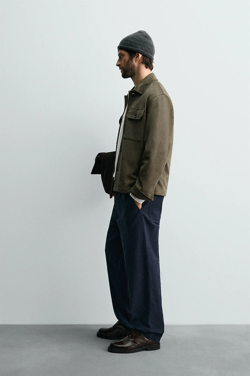 FAUX SUEDE OVERSHIRT