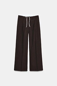 WIDE LEG PANTS WITH DOUBLE WAISTBAND