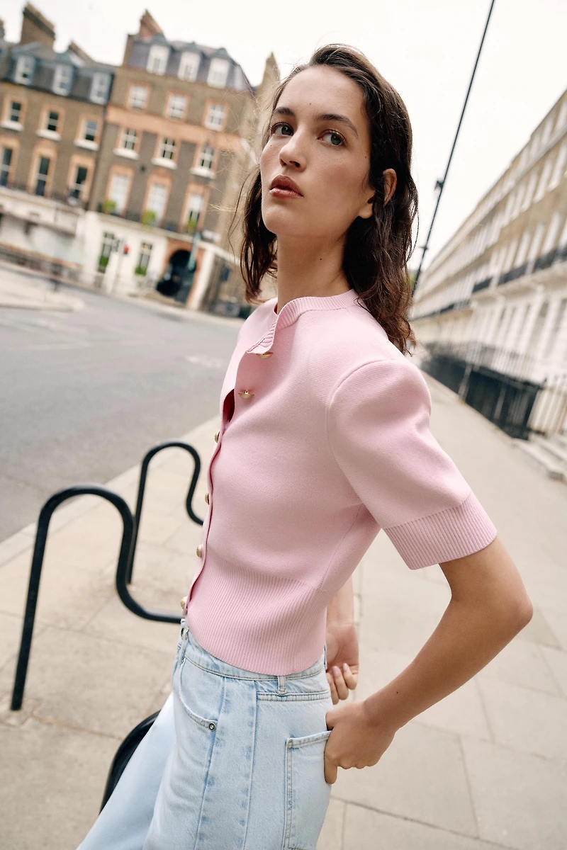 CROPPED SHOULDER PAD JACKET