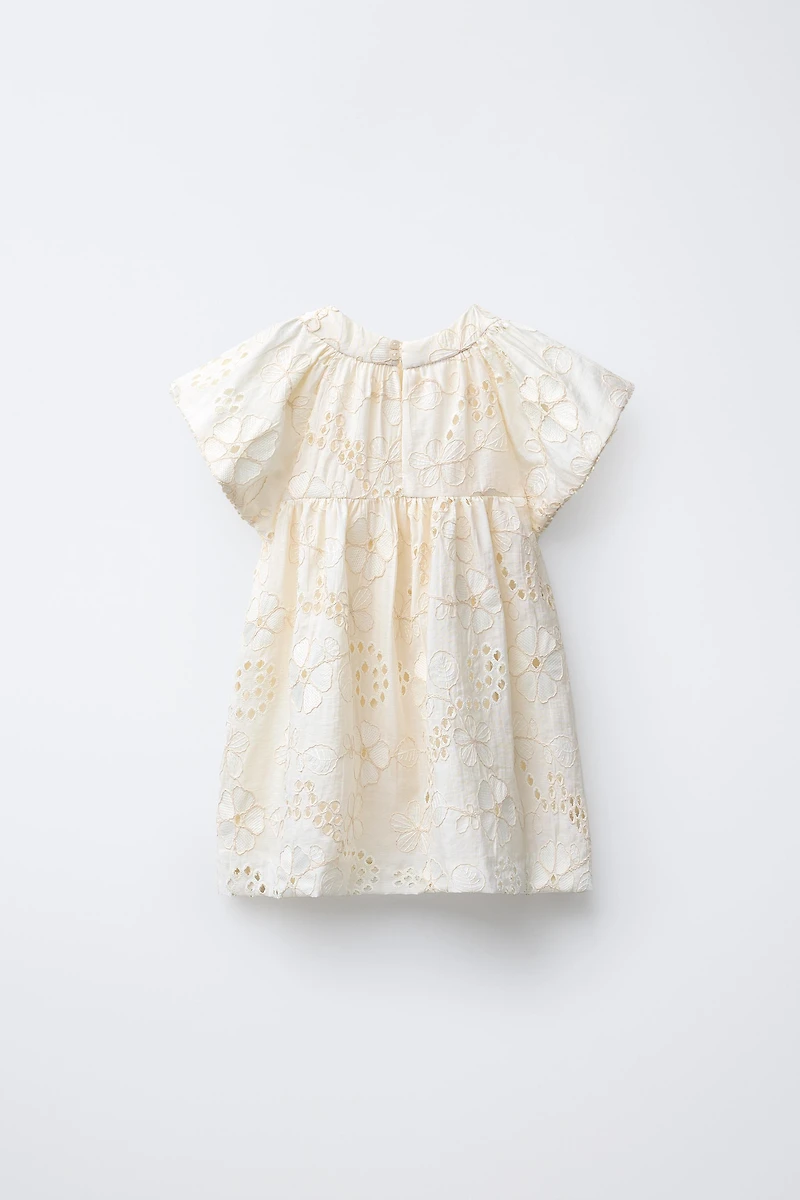 EMBROIDERED FLORAL ORGANZA DRESS