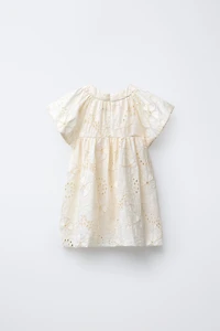 EMBROIDERED FLORAL ORGANZA DRESS