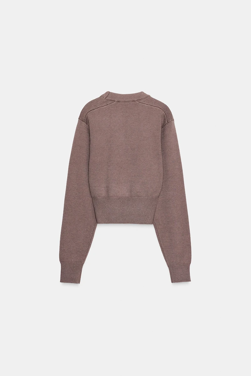 CROPPED BASIC KNIT JUMPER