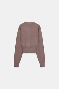 CROPPED BASIC KNIT JUMPER