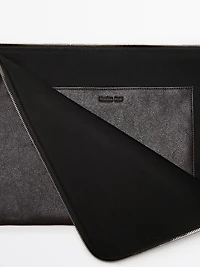 Sac pochette en cuir nappa