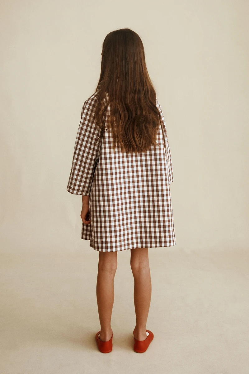 LONG GINGHAM TRENCH COAT CREATED BY CARAMEL LONDON X ZARA