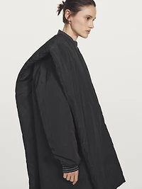 Long water-repellent padded coat with scarf detail