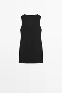 Boat neck mini dress
