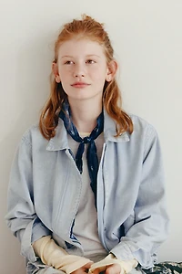 BLOUSON EN TOILE AVEC DENTELLE
