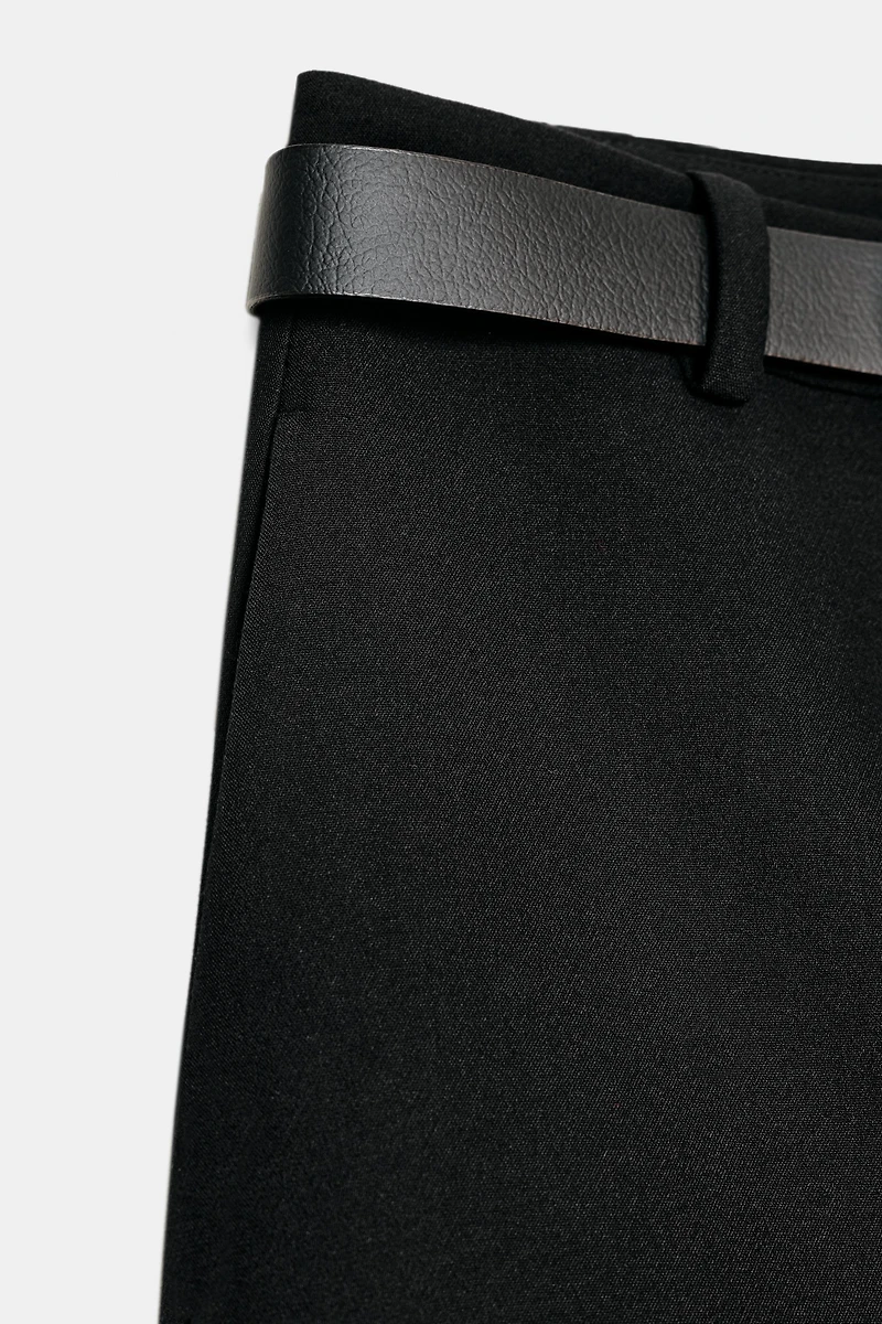 BELTED SPLIT SKIRT