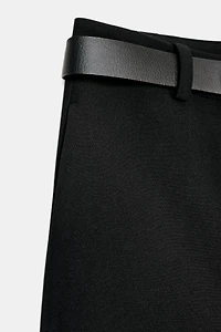 BELTED SPLIT SKIRT