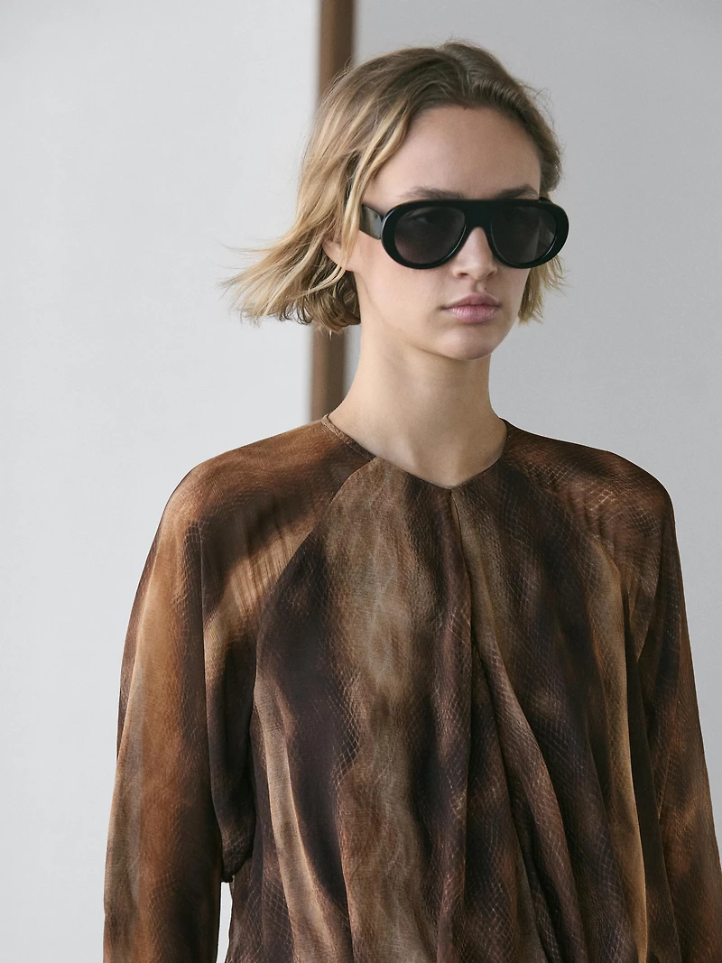Robe fluide à imprimé animal