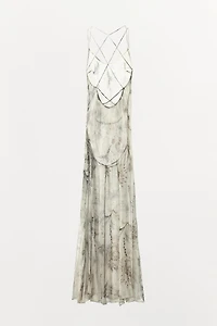 PRINT DRESS WITH BACK STRAPS