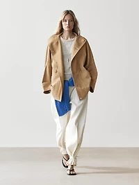 Oversize suede leather jacket