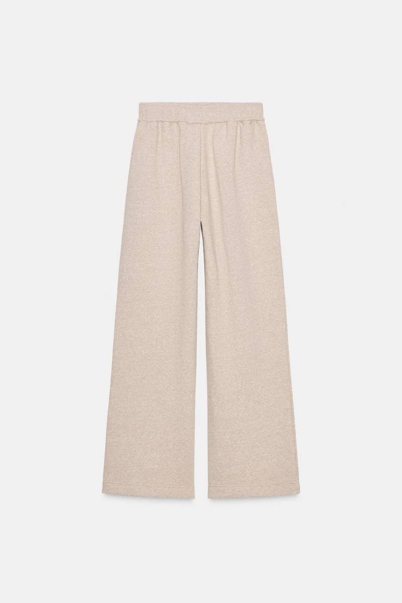 PANTALON MOLLETON À JAMBES LARGES