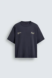 CONTRASTING TEXT PRINT T-SHIRT