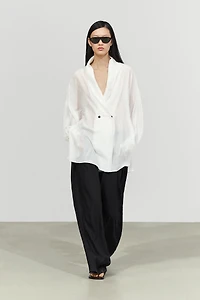 Flowing 100% silk tuxedo-style kimono