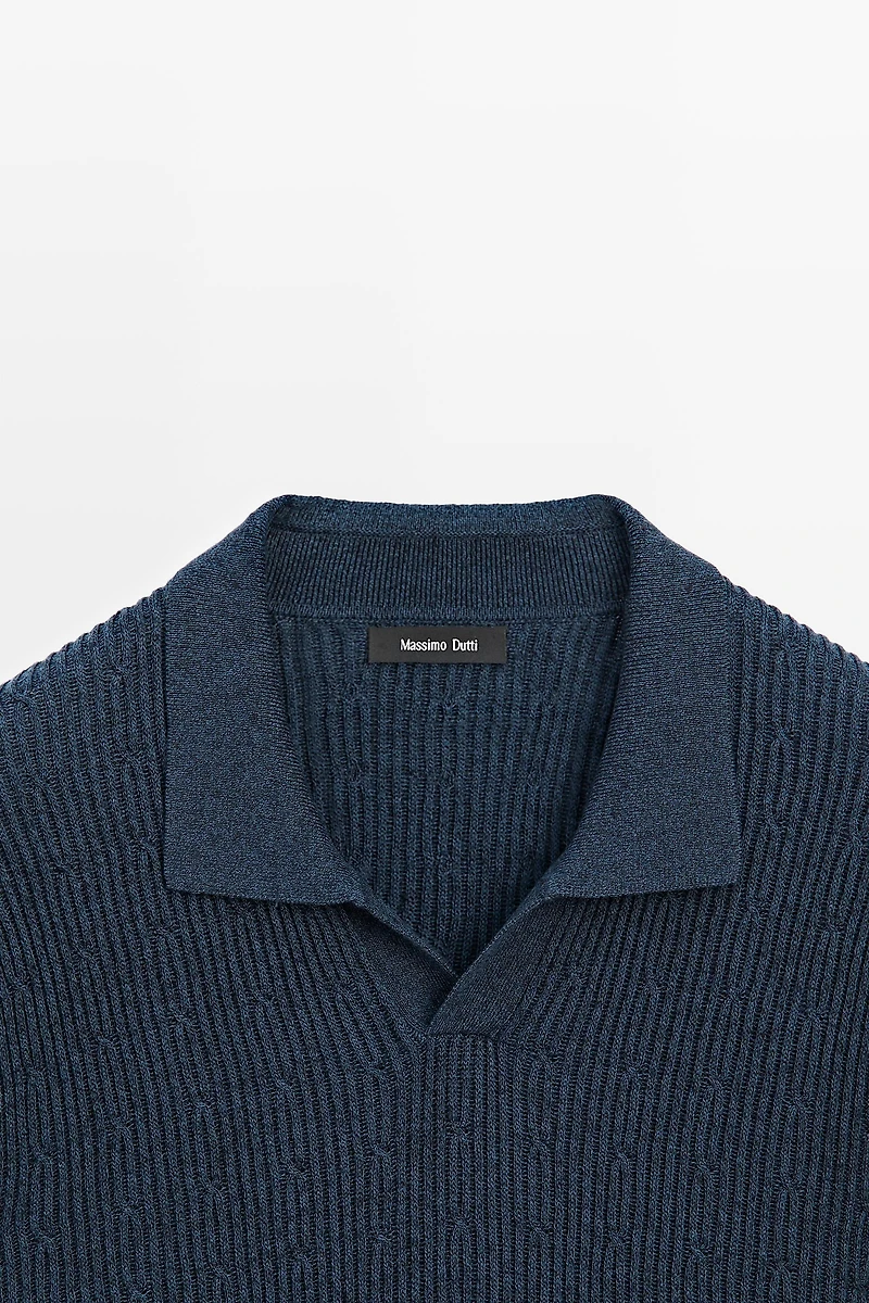 Pull polo en maille tressée - ÉDITION LIMITÉE