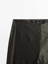 Mid-rise flared jacquard trousers
