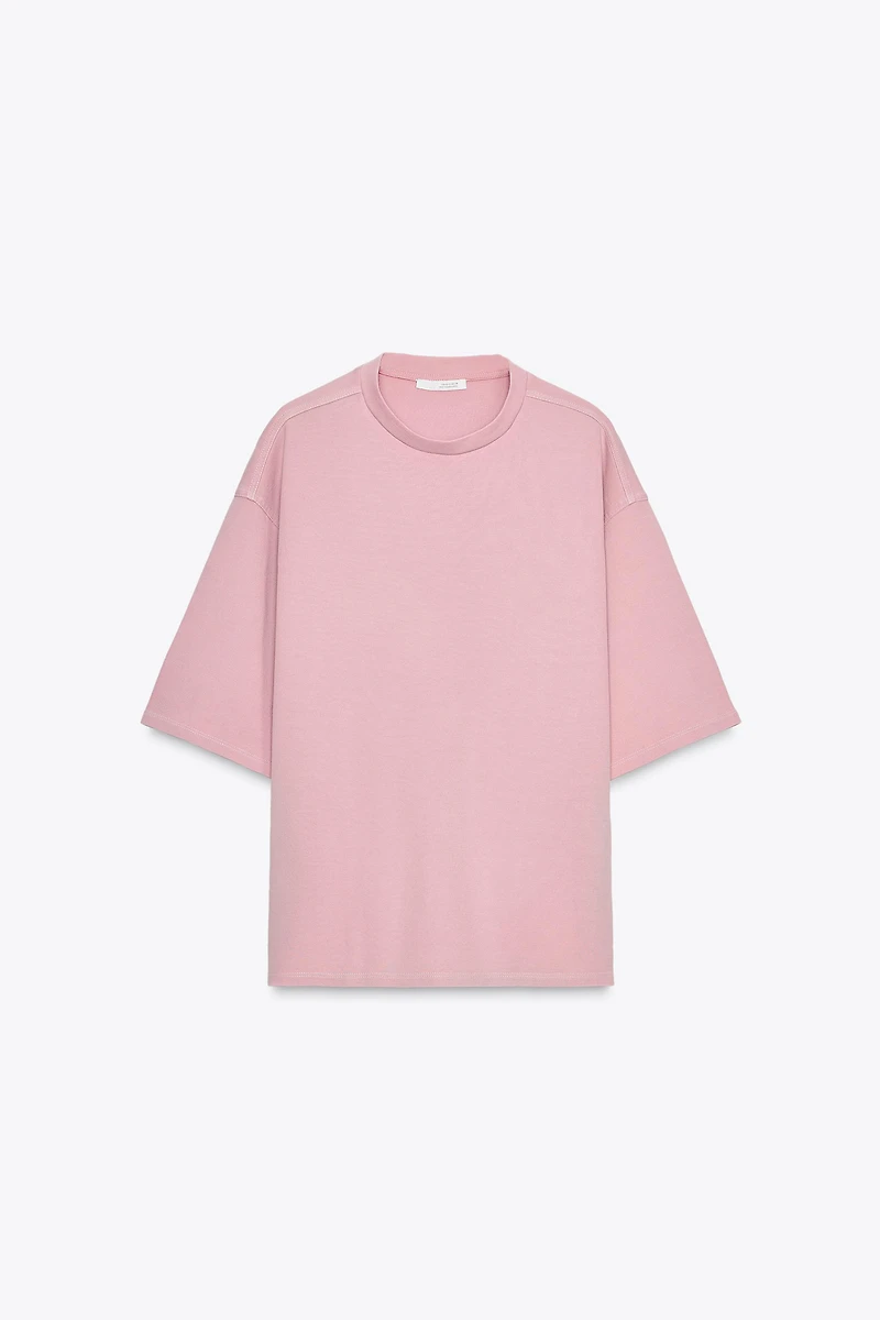 WASHED EFFECT INTERLOCK T-SHIRT