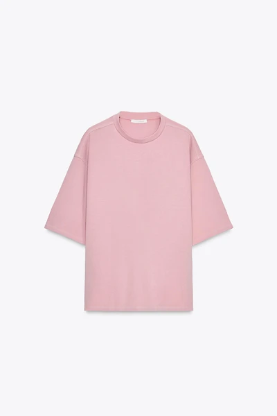 WASHED EFFECT INTERLOCK T-SHIRT