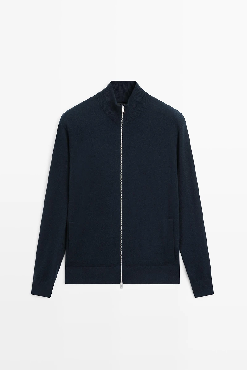 Cardigan en maille 100 % cachemire à fermeture Éclair