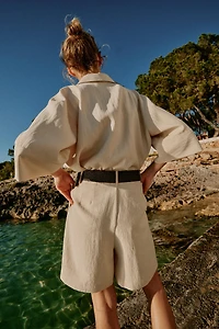 CROPPED SHIRT WITH WIDE SLEEVES