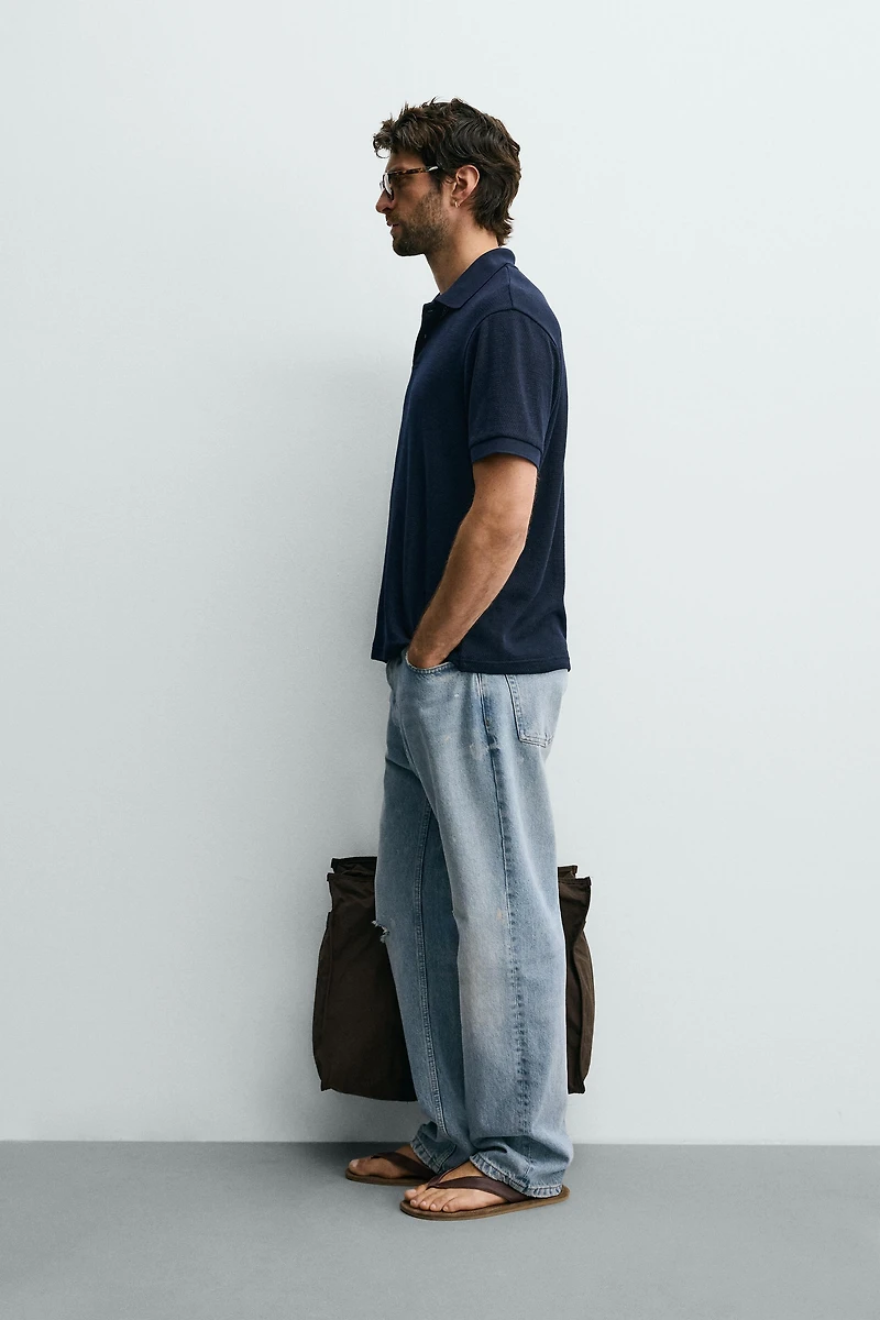STRIPED JACQUARD REGULAR FIT POLO