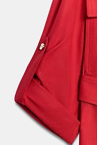 LINEN BELTED SAFARI JACKET