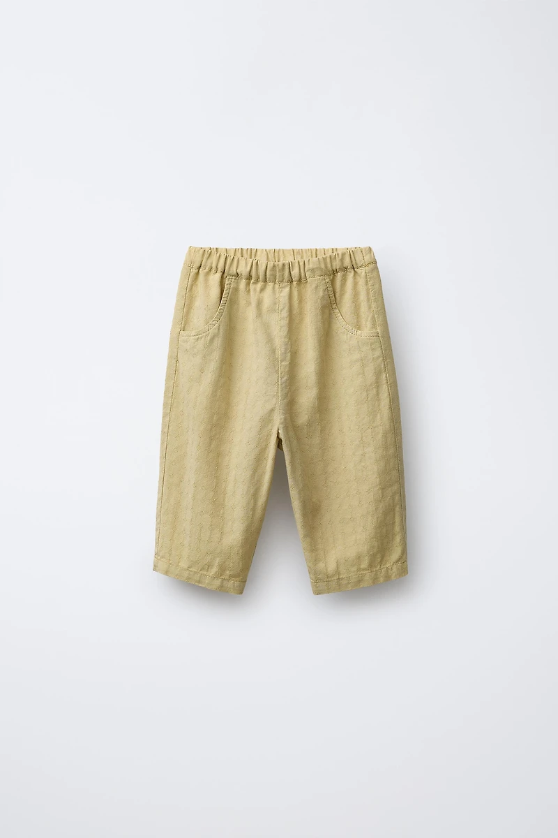 EMBROIDERED STRAIGHT LEG PANTS