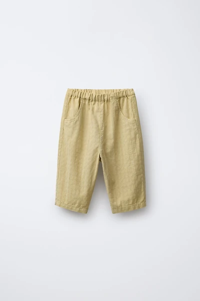 EMBROIDERED STRAIGHT LEG PANTS