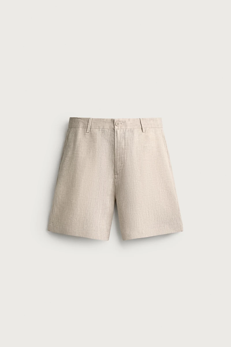BERMUDA REGULAR FIT 100 % LIN